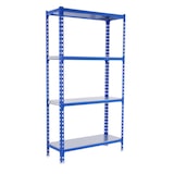 thumbnail of SimonRack Metallregal, 1500x1000x300 mm, 4 Ebenen, Metallboden, 180 kg Biegepunkt, Blau/Verzinkt - Simonclick