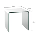 thumbnail of COSTWAY Beistelltisch aus Glas, Nachttische, U-förmig, Tisch aus transparentem Glas, quadratisch, Wohnzimmertisch