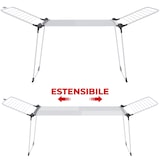 thumbnail of Stendibiancheria Estensibile Fino a 2 Metri Griglia Telescopica 30 M Stenditura Stendino Grande Con Ruote Richiudibile 218-300 x 55 x 126 cm Bianco