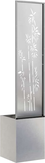 thumbnail of vidaXL Blumentopf mit dekorativem Paneel Silber 32 x 140 cm Edelstahl