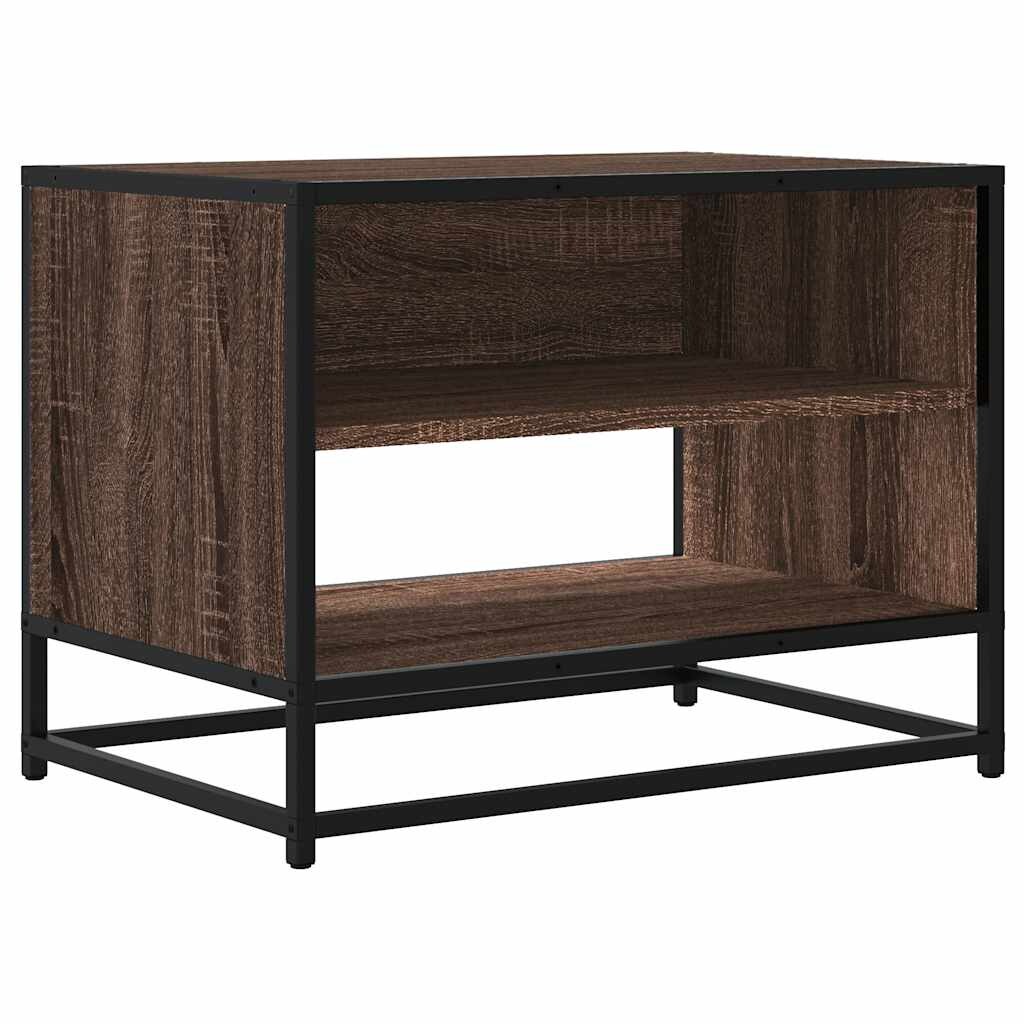 vidaXL TV-Schrank Braun Eichen-Optik 61x40x46 cm Holzwerkstoff Metall