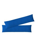thumbnail of Kissenhülle Kissenbezug Doppelpack mit Reißverschluss  hochwertige Jersey Qualität Royalblau 40 x 145 cm