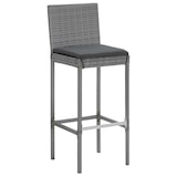 thumbnail of vidaXL 5-tlg. Gartenbar-Set mit Kissen Grau Poly Rattan