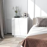 thumbnail of HOMCOM Aparador Sala de Estar Armário Auxiliar com 2 Portas de Alto Brilho e Prateleiras Ajustáveis 70x40x88 cm Branco