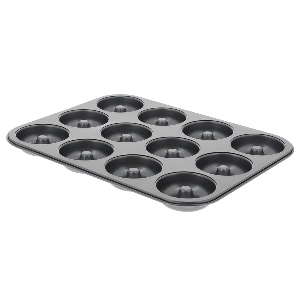 DE BUYER Blech mit 12 Mini-Savarins 7cm Grau Rectangle Stahl