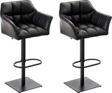 thumbnail of 2er Set Barhocker SIHAR - Kunstleder Schwarz 64x45x88 cm Schwarz | Barstuhl Höhenverstellbar Mit Lehne Drehbar Tresenhocker Tresenstuhl Kneipenhocker