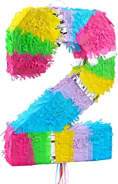 Pinata Zahl 2 bunt pastell