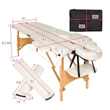 thumbnail of 2 Zonen Massageliege-Set Freddi mit 5cm Polsterung, Rollen und Holzgestellbeige