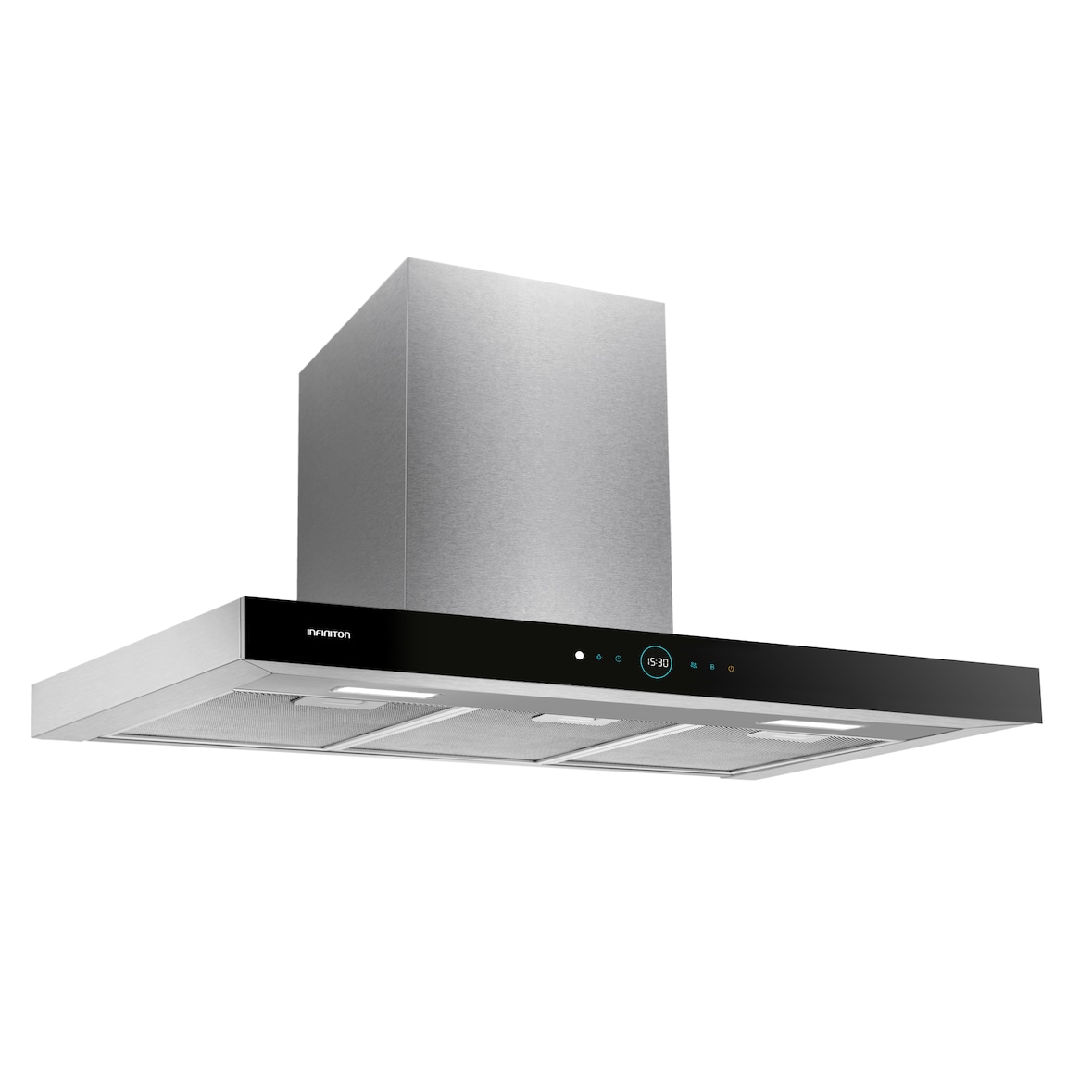INFINITON CMPT-CLR92S Capô Invertido em T, 800 m3/h, 90 cm de Largura, Controle Remoto, A, Aço Inoxidável