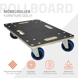 thumbnail of ECD Germany Transportroller 40x60 cm mit Feststellbremse, bis 800 kg, Siebdruckplatte & PP-Räder, Möbelroller Rollbrett Transporthilfe für Umzug