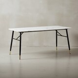 thumbnail of Esszimmertisch 140x80x76 cm Esstisch Weiß in Marmor-Optik Modern, Küchentisch Klein, Speisetisch Rechteckig, Tisch Esszimmer mit