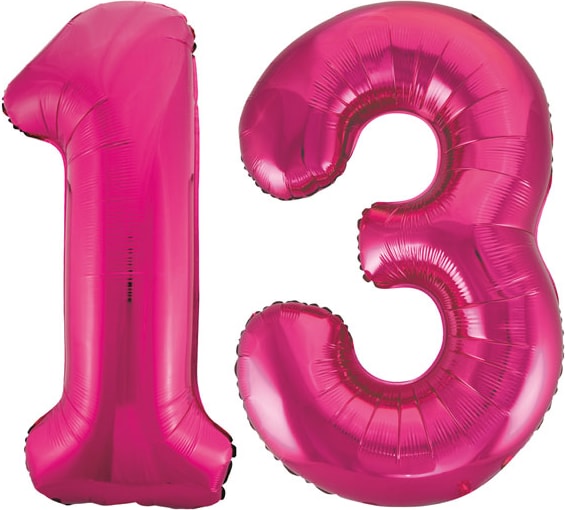 XL Folienballon pink Zahl 13