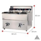 thumbnail of Romux® Friteuse À Gaz Naturel Professionnelle 18+18 Litres Double de Table | Friteuse en Acier Inoxydable avec Robinet de Vidange 24000 W