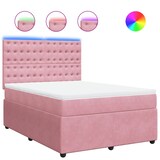 thumbnail of vidaXL Boxspringbett mit Matratze Rosa 140x200 cm Samt