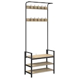 thumbnail of vidaXL Kapstok met plank Sonoma Eiken 75 x 34 x 184 cm Bewerkt hout