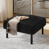 thumbnail of Fußhocker Cordstoff Schwarz 56x51x39 cm mit Metallgestell, weich gepolstert