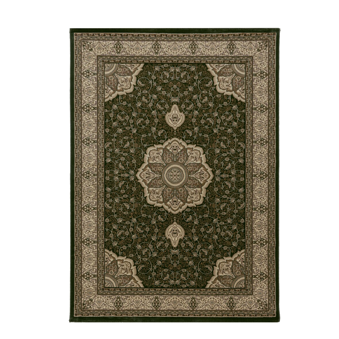 Carpetsale24 Orientteppich Grün 300x400 cm – XXL Kurzflor Teppich im klassischen Vintage Stil für großes Wohnzimmer, Loft, offener Essbereich