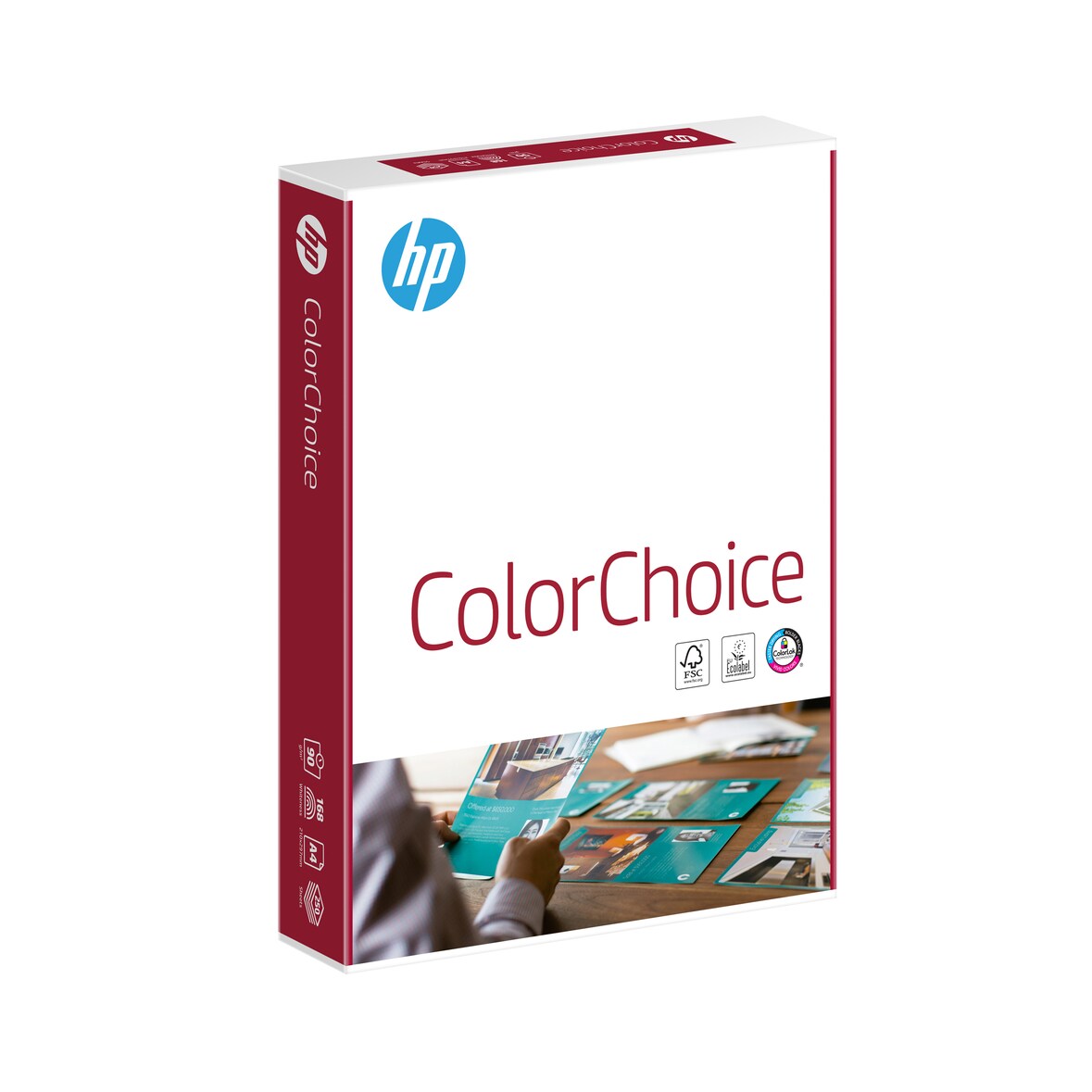 HP ColorChoice-Papier – hervorragende Qualität, hoher Weißgrad und zusätzliche Dicke für Farbdruck, A4, 120 g/m²