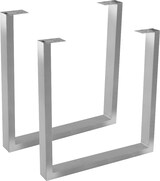 thumbnail of Tischgestell 2er Set Roheisen lackiert 70x10x74 cm silber U-Gestell