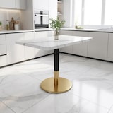 thumbnail of Esstisch MDF/Metall Weiß/Schwarz 80x60 cm mit Marmor-Optik