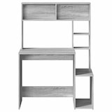 thumbnail of vidaXL Schreibtisch mit Regal Grau Sonoma 100x45x140 cm Holzwerkstoff