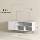 thumbnail of Mueble de TV para Televisores de 60 Pulgadas Mesa para TV de Salón Comedor Moderna con Armario 3 Compartimentos y 5 Patas de Madera 120x40x55 cm