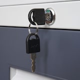 thumbnail of Armário de arquivo suspenso HWC-A10, armário de arquivo, armário de escritório, armário de aço, A4 bloqueável ~ 103x76x46cm cinzento-escuro cinzento