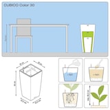 thumbnail of LECHUZA Blumentopf Cubico Color 30 Komplett-Set Schiefergrau 13138