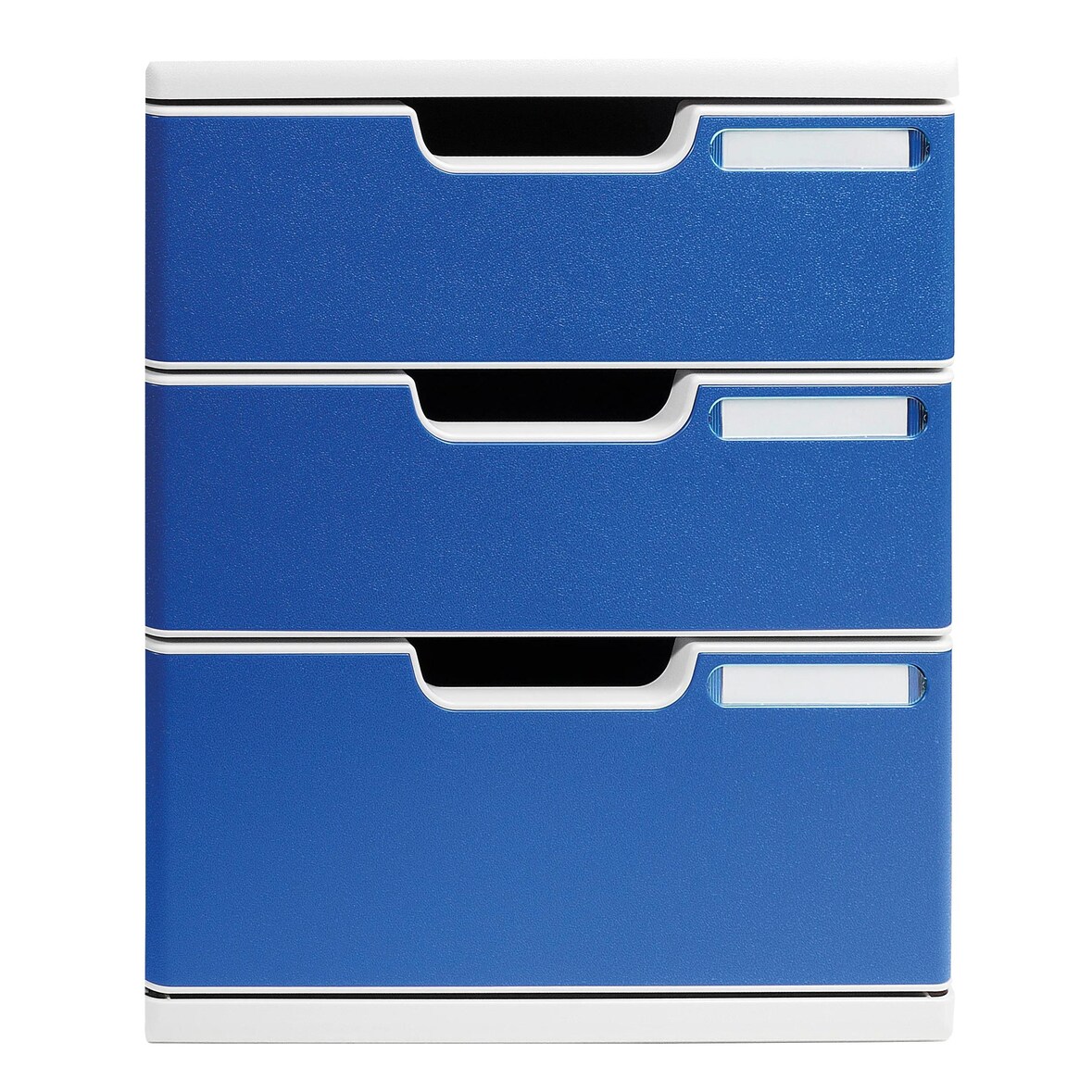 Exacompta 325003D 1x MODULO A4 modulaire ladenbox met 3 gesloten laden voor A4+ documenten, Office, grijs-blauw