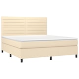 thumbnail of vidaXL Boxspringbett mit Matratze & LED Creme 180x200 cm Stoff