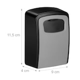 thumbnail of Relaxdays Schlüsseltresor, 4-stelliger Zahlencode, Schlüsselsafe zur Wandmontage, außen, HxBxT 11,5x9x4 cm, schwarz/grau