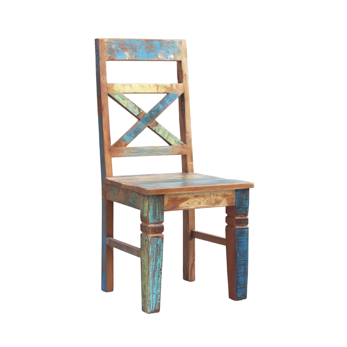 SIT Möbel Chaises de salle à manger SIT Möbel, lot de 2 | Bois de récupération peint | Coloré | L 45 x P 45 x H 100 cm