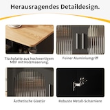 thumbnail of Kücheninsel Küchenwagen 120x70x80 cm klappbarer Tisch mit Stauraum und Rollen, MDF+Glas, Schwarz+Natur