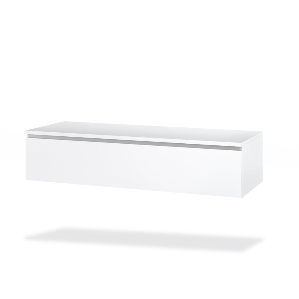 AQA Design Base con top 1 cassetto in melaminico ASTRA bianco opaco cm. L.120 P.45 H.27 MPAS121TOP-O1