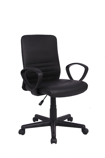 Fauteuil de bureau H8522L, plastique, réglable hauteur d'assise, noir
