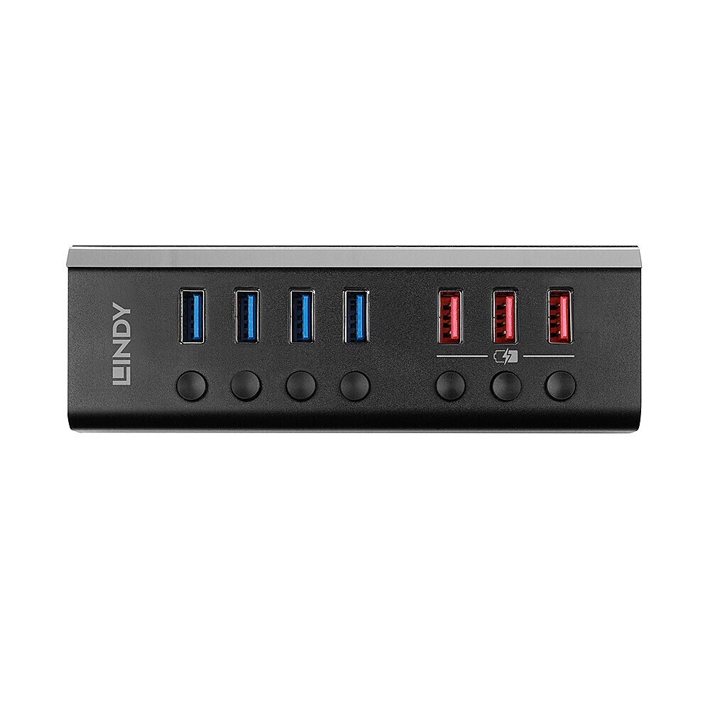 Lindy 43371 LINDY 4 Port USB 3.0 Hub mit 3 Schnellladeports