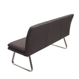 thumbnail of Sitzbank | HxBxT 90x160x59cm | Sitzhöhe 49cm | Rückenlehne Stoff/Textil Edelstahl gebürstet | Grau-Braun 160cm | Esszimmerbank Bank Polsterbank