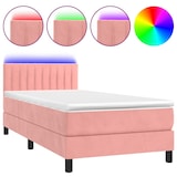 thumbnail of vidaXL Boxspringbett mit Matratze & LED Rosa 90x190 cm Samt