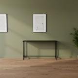 thumbnail of IvoQ Smalle Sidetable Industrieel - Wandtafel - Zwart Metaal & Hout - 120x20x65 cm