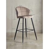 thumbnail of Barhocker `Adige`: Skandinavisches Design, Samtbezug, Metallbeine, 110 kg Belastung, Beige Farbe. Beige, 56x53x103 cm | Kadima Design