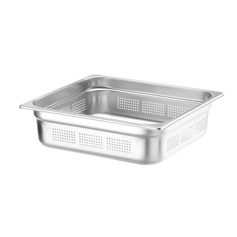 Bacinella inox Gastronorm FORATE GN 2/3 (cm. 32,5x35,4), altezza 4 cm