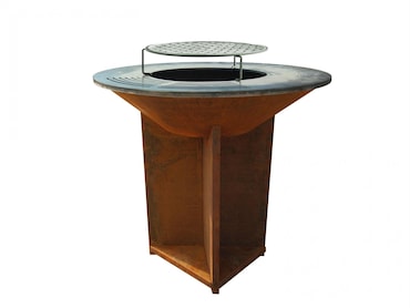 PURLINE Barbecue in acciaio corten con piastra e griglia EFP56CO