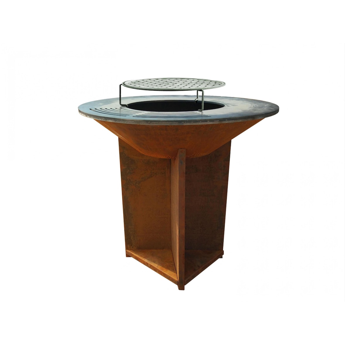 PURLINE Barbecue grande em aço corten com chapa de aço e grelha EFP56CO