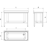 thumbnail of FRICOSMOS-Fregadero con soporte 1C 1000x600x850 mm. Dimensiones cubeta 860x420x350 mm.