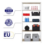 thumbnail of PROREGAL Étagère charge lourde GIANT MULI | HxLxP 250x100x40cm | 150kg par niveau | Blanc | Étagère robuste de Garage