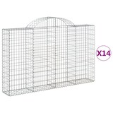 thumbnail of vidaXL Gabionen mit Hochbogen 14Stk. 200x30x120/140cm Verzinktes Eisen