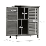 thumbnail of Cobertizo de Almacenamiento de Madera para Jardín con 2 Estantes Interiores 2 puertas y Techo Inclinado para Exterior Terraza 87x46,5x96,5 cm