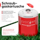thumbnail of EVOCAMP 6x Propan Butan Gaskartuschen 450g, Schraubkartusche Eurogewinde 7/16" Ventilkartusche 809 ml für Weber Q100 Q1200