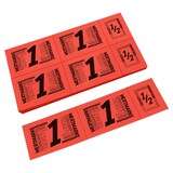 thumbnail of CombiCraft Wertmarken Karte auf rotem Papier mit schwarzem Druck mit 5 Wert-Einheiten
