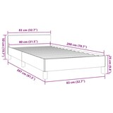 thumbnail of vidaXL Bettgestell mit Kopfteil ohne Matratze Taupe 80x200 cm Stoff